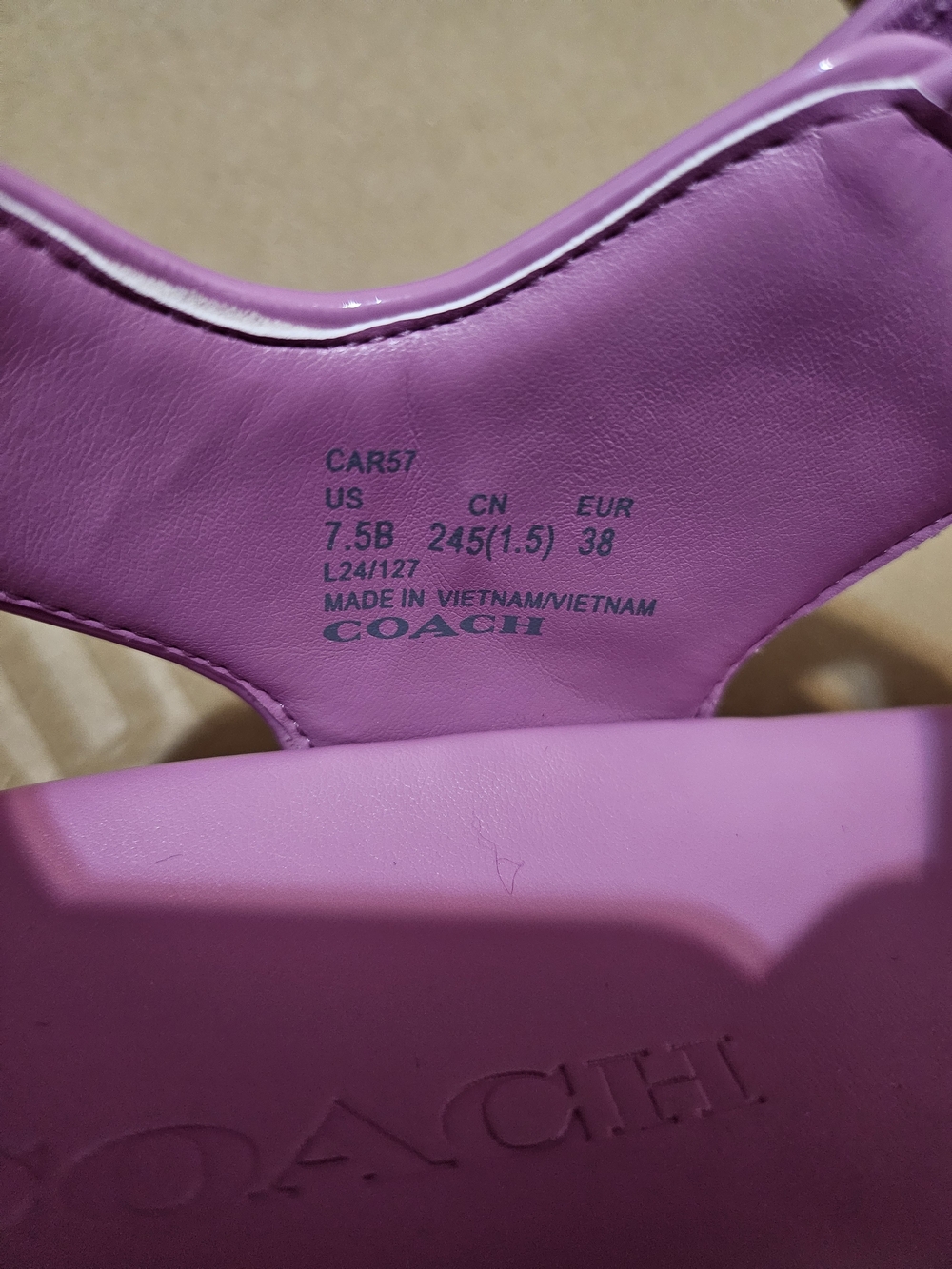 Coach Brynn Pink Platform Sandals with Hook-and-Loop Straps 7.5 - Picture 4 of 6